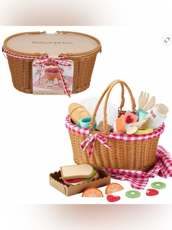 Fisher-Price Other - NWT Fisher-Price Play Picnic Basket Play Food Set - 31 Piece Play Food Set